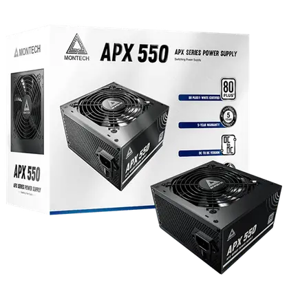 Блок питания Montech APX 550W [550 Вт, 80 PLUS White, 6x SATA, 2 x 6+2 pin PCIe, 2x 4+4 pin CPU, ATX]