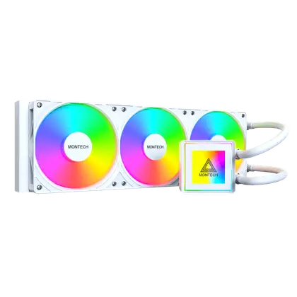 Водяное охлаждение для CPU Montech PureFlow ARGB 360 (W) TDP 320W 3x120 115x-1851/AM4/AM5 White