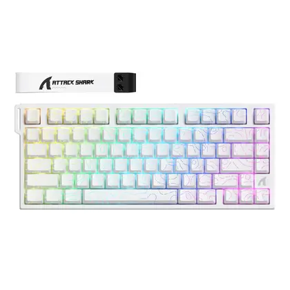 Клавиатура Attack Shark R82 HE White Contour [Магнитная, проводная, клавиш - 80, подсветка, белая]