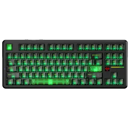 Клавиатура Attack Shark X87Ultra Shadow Jade [Механическая, беспроводная, клавиш - 87, подсветка, черная]