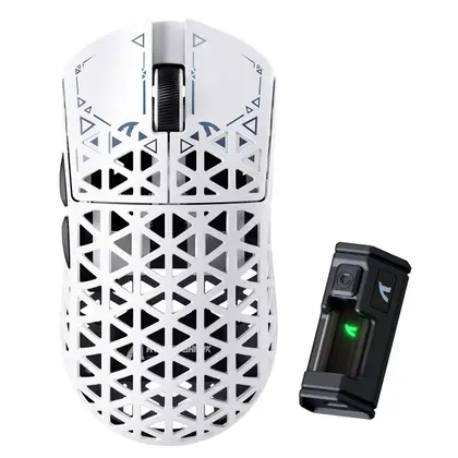 Мышь Attack Shark R5 Ultra White [беспроводная, светодиодная, 42000 DPI, 8000 Гц, белая]