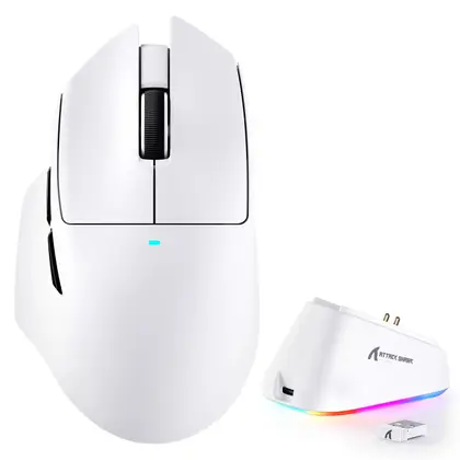 Мышь Attack Shark V6 White [беспроводная, светодиодная, 25000 DPI, 1000 Гц, белая]