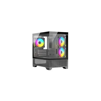 Корпус Wintek CRYSTAL 395-B TG [Midi Tower, 3 × 120 мм ARGB, Черный]