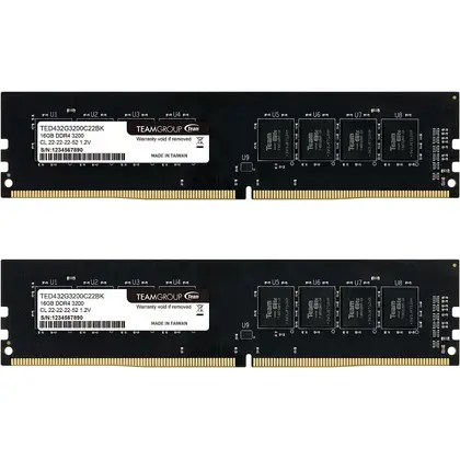 Комплект оперативной памяти Team Group ELITE (TED432G3200C22DC01) [32 ГБ, DDR 4, 3200 МГц, 1.2 В, KIT]