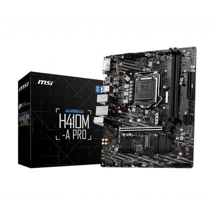 Материнская плата MSI H410M-A PRO [LGA 1200, Intel H410, 2xDDR 4, 2xM.2, 1xPCI-E x16, Micro-ATX]