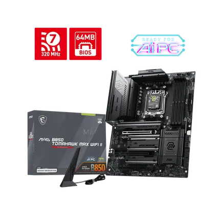 Материнская плата MSI MAG B850 TOMAHAWK MAX WIFI II [AM5, AMD B850, 4xDDR 5, 4xM.2, 1xPCI-E x16, Standard-ATX]