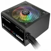 Блок питания Thermaltake Smart RGB 600W (PS-SPR-0600NHSAWE-1), [600 Вт, 80 PLUS, 6x SATA, 2x 6+2 pin PCIe, 1x 4+4 pin CPU, EPS12V]