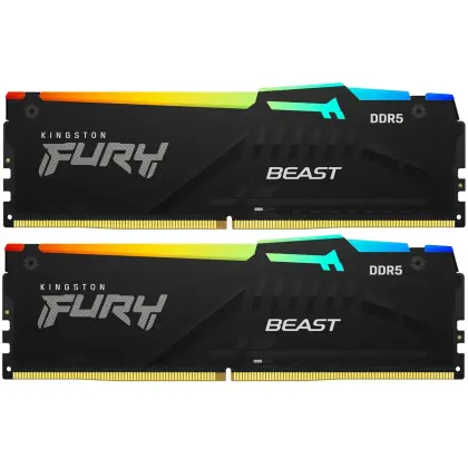 Оперативная память Kingston Fury Beast RGB (AMD), DDR5 32 GB kit (2x16GB) 6000MHz (KF560C30BBEAK2-32) ( KF560C30BBEAK2-32)