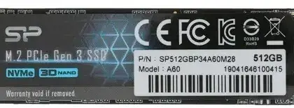 Твердотельный накопитель SSD M.2 PCIe Silicon Power A60, 512 GB (SP512GBP34A60M28)