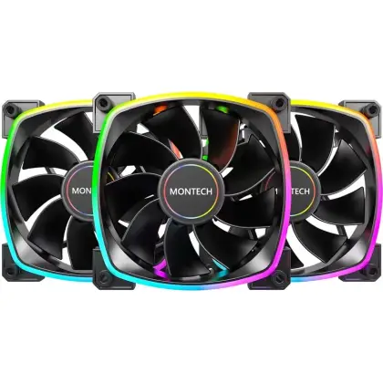 Вентилятор для корпуса Montech RX120 3 in 1 Pack, Черный (RX120 3 in 1 Pack (B))