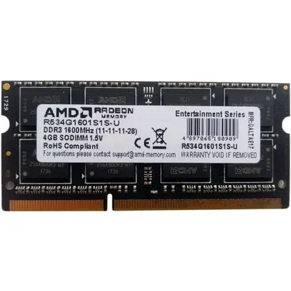Оперативная память для ноутбука DDR3 1333/4Gb AMD Radeon R3 Value Series, R334G1339S1S-U