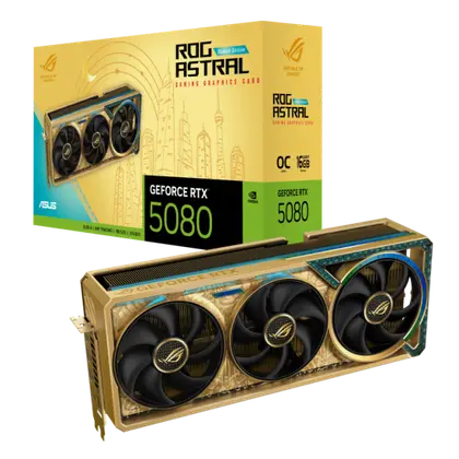 Видеокарта ASUS ROG Astral RTX 5080 Dhahab CORE OC Edition, ROG-ASTRAL-RTX5080-O16G-DHAHAB-CORE