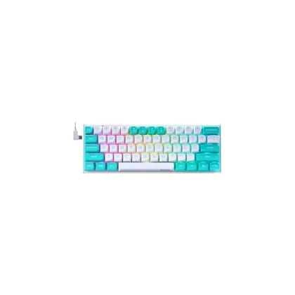 Клавиатура USB, Redragon Fidd RU, бирюзовый/белый