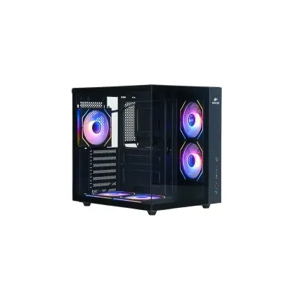 Корпус ATX midi tower Wintek, Cube pro V909-B TG, (без БП), black