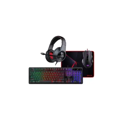 Клавиатура, мышь и наушники, USB, Redragon S137 Черный