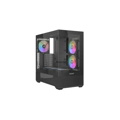 Корпус ATX midi tower SAMA, V40 , (Без БП), Black