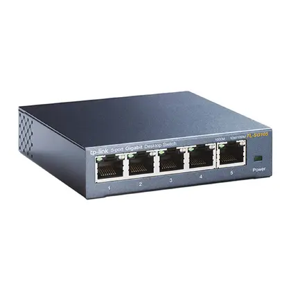 Коммутатор TP-Link TL-SG105 Неуправляемый/5 портов 10/100/1000 Мбит/с/Auto-MDI/MDIX/Без PoE