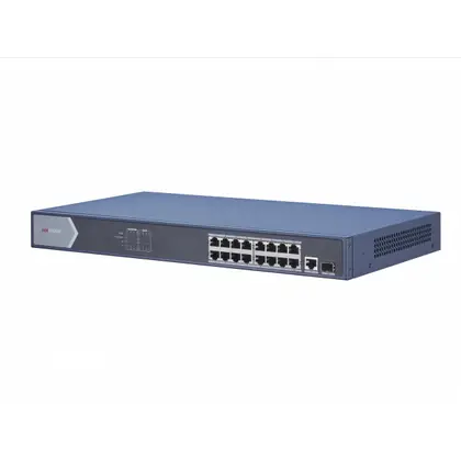 Коммутатор Hikvision DS-3E0518P-E/M Неуправляемый/16×Gigabit PoE/2×Gigabit SFP/PoE 125W 802.3at/af