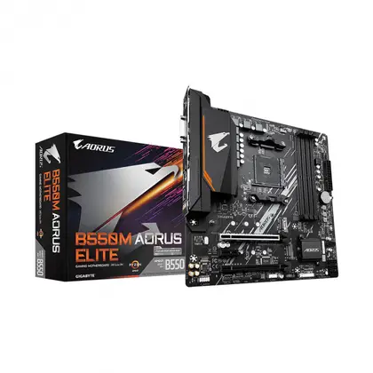 Материнская плата GIGABYTE B550M AORUS ELITE AM4/AMD B550/4xDDR4/2xM.2/2xPCI-E x16, Micro-ATX