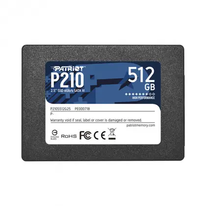 SSD накопитель Patriot P210 512GB 2.5"/SATA III/520MB/s Read/430MB/s Write P210S512G25