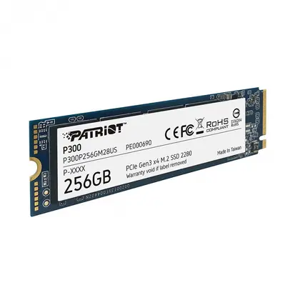 SSD накопитель Patriot P300 256GB M.2 2280/NVMe/PCIe 3.0/1700MB/s Read/1100MB/s Write P300P256GM28