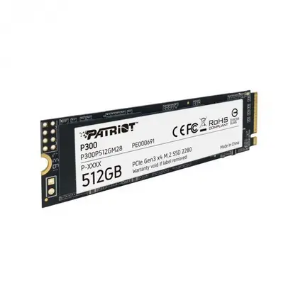 SSD накопитель Patriot P300 512GB M.2 2280/NVMe/PCIe 3.0/1700MB/s Read/1100MB/s Write P300P512GM28