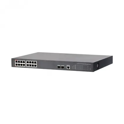 Коммутатор Dahua DH-PFS4218-16GT-240 Layer 2/16x10/100/1000 RJ-45/2x SFP (100/1000Base-X)/PoE 240W (Hi-PoE)