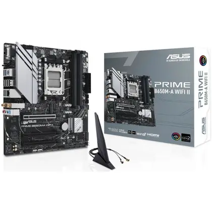 Материнская плата ASUS PRIME B650M-A WIFI II AM5/AMD B650/4xDDR5/2xM.2/3xPCI-E x16, Micro-ATX