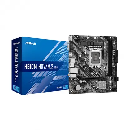 Материнская плата ASRock H610M-HDV/M.2 R2.0 LGA1700/Intel H610/2xDDR4/1xM.2/1xPCI-E x16, Micro-ATX