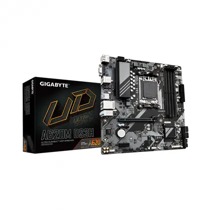 Материнская плата GIGABYTE A620M DS3H AM5/AMD A620A/4xDDR5/1xM.2/1xPCI-E x16, Micro-ATX