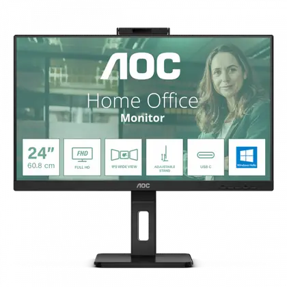 Монитор 23,8" AOC 24P3QW IPS 1920x1080 75Hz 4ms 300cd/m 1000:1 2xHDMI DP 4xUSB 3.2 2x5W WEB Камера