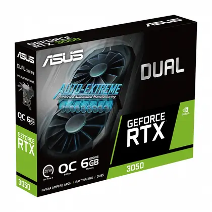 Видеокарта ASUS GeForce RTX 3050 Dual OC Edition DUAL-RTX3050-O6G 6GB GDDR6 96-bit