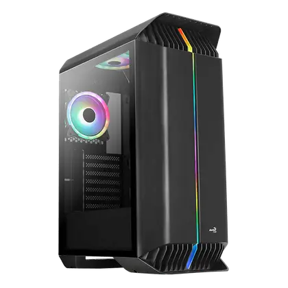 Kорпус Aerocool Gladiator Duo-G-BK-v1,ATX/Micro ATX,USB 2*3.0,HD-Audio+Mic, Кулер 3*12см ARGB,Без Б/П, Чёрный