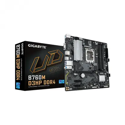 Материнская плата GIGABYTE B760M D3HP DDR4 LGA1700/Intel B760/4xDDR4/2xM.2/1xPCI-E x16, Micro-ATX