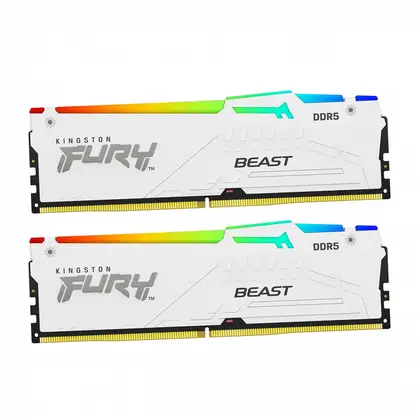 Оперативная память Kingston Fury Beast RGB White 32GB (2x16GB) DDR5/5600MHz/DIMM/CL36 KF556C36BWEAK2-32