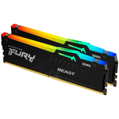 Оперативная память Kingston Fury Beast RGB 64GB (2x32GB) DDR5/6000MHz/DIMM/CL30 KF560C30BBEAK2-64
