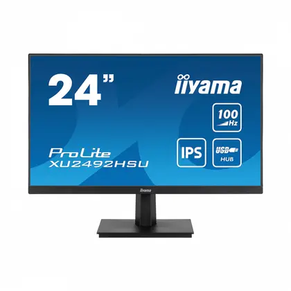 Монитор Iiyama ProLite XU2492HSU 23.8" IPS/1920×1080/100Hz/0.4ms/HDMI x1/DisplayPort x1/USB 3.2 Gen1 x4/Headphone XU2492HSU-B6