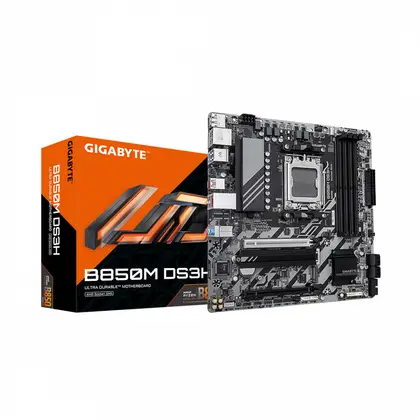 Материнская плата GIGABYTE B850M DS3H AM5/AMD B850/4xDDR5/2xM.2/2xPCI-E x16, Micro-ATX