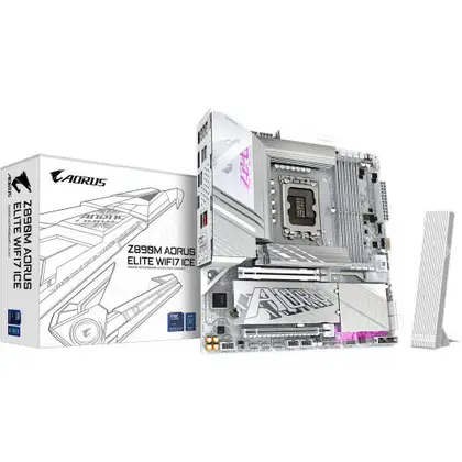Материнская плата GIGABYTE Z890 A ELITE WF7 ICE LGA1851/Intel Z890/4xDDR5/4xM.2/3xPCI-E x16, Standard-ATX