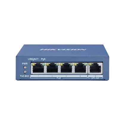 Коммутатор Hikvision DS-3E0505P-E L2/4x1GbE PoE/1x1GbE Uplink/60W PoE