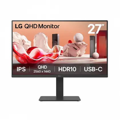 Монитор LG 27BA65QB 27" IPS/2560×1440/100Hz/5ms/USB-C (65W)/HDMI 2.0/DisplayPort 1.4 x2/USB 3.0 x5 27BA65QB-B