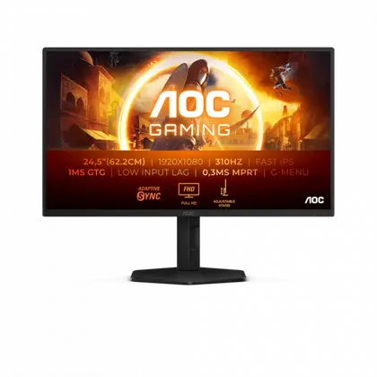 Монитор AOC 25G4SXU 24.5" Fast IPS/1920×1080/310Hz (OC 300Hz)/1ms/HDMI x2/DisplayPort/USB 3.2 x4/USB-B/Headphone 25G4SXU/01