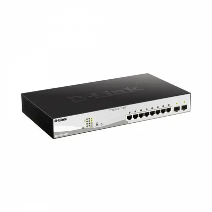 Коммутатор D-Link DGS-1210-10MP Smart Managed L3 Lite/8x10/100/1000BASE-T/2xSFP/PoE+130W DGS-1210-10MP/FL2A