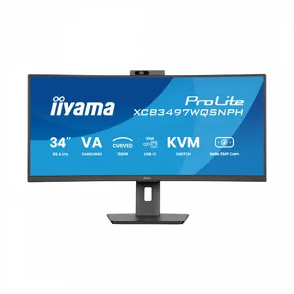 Монитор iiyama ProLite XCB3497WQSNPH-B1 34" VA/3440×1440/60Hz/0.4ms/USB-C/HDMI/DisplayPort/LAN XCB3497WQSNPH-B1
