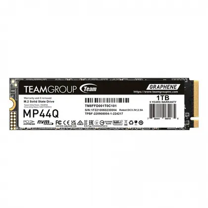 SSD накопитель TEAMGROUP MP44Q 1TB M.2 2280/NVMe/PCIe 4.0/7000MB/s Read/5900MB/s Write TM8FFD001T0C101