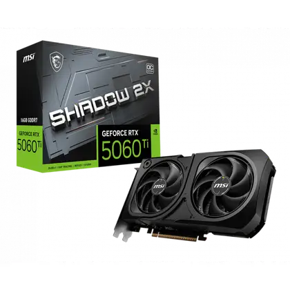 Видеокарта MSI GeForce RTX 5060 Ti SHADOW 2X OC PLUS 16GB GDDR7 128-bit G506T-16S2CP