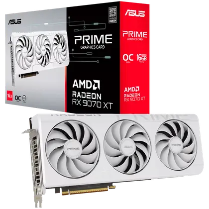 Видеокарта ASUS Radeon RX 9070 XT PRIME White OC Edition 16GB GDDR6 256-bit PRIME-RX9070XT-O16G-WHITE
