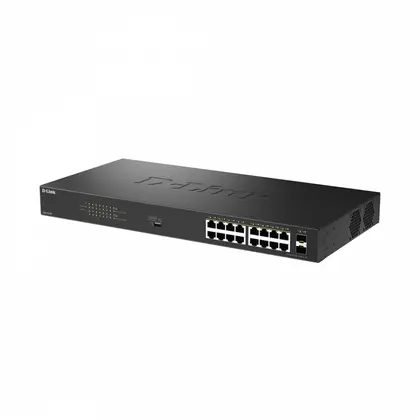 Коммутатор D-Link DGS-1018P Неуправляемый/16x1G/2x1G SFP/PoE+ 240W DGS-1018P/B1A