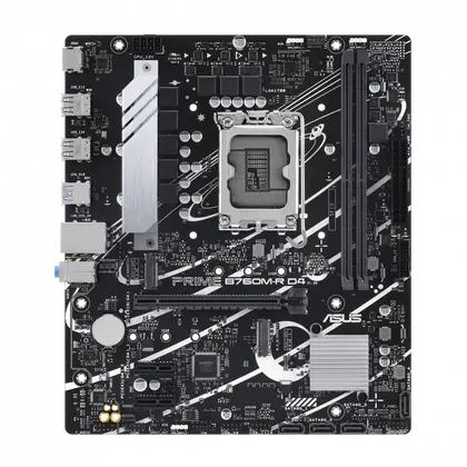 Материнская плата ASUS PRIME B760M-R D4 LGA1700/Intel B760/2xDDR4/2xM.2/1xPCI-E x16, Micro-ATX