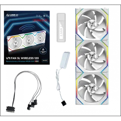 Вентилятор для корпуса Lian Li UNI FAN SL WIRELESS 120 3x120mm wit controller White G99.12RSL1W3W.00